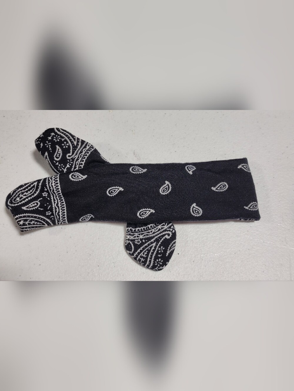Black Paisley Knot Headband - Picture 2 of 2